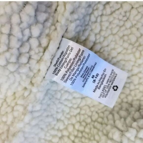 Time & Tru Sherpa Lined Trucker Denim in Medium Dark Wash Jacket Size Med 8/10 - Picture 9 of 12